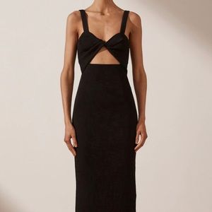 Shona joy black cut out midi dress